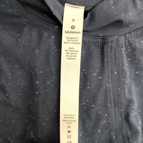 Lululemon Time to Restore Mock Neck Short Sleeve Tie Crop in Iron Blue, Size 8 - Picture 7 of 7